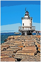 Lighthouse Guiding Mariners and Tour Boats